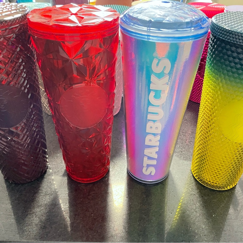 Starbucks Red and Iridescent Party Tumblers 4 for $36